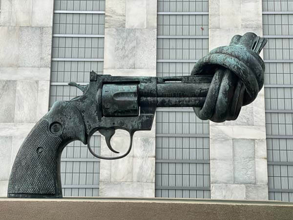 sculpture of a revolver